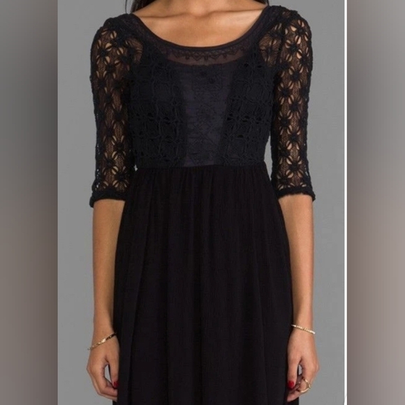🌷Free People Lonesome Dove Dress In Black - Picture 4 of 10
